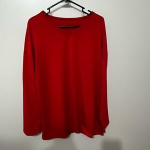 Elegant Red Long Sleeve Women's Top 1XL